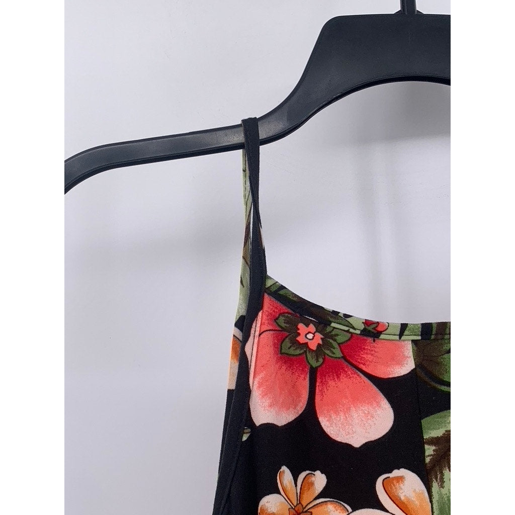 MRT 1030 Women's Black Floral Boho Mini Dress SZ M