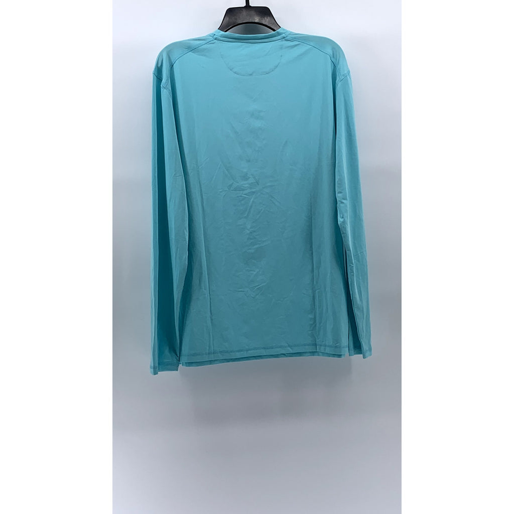 JOHNIE-O Men’s Aqua Blue Crewneck Featherweight Long Sleeve T-Shirt SZ XL