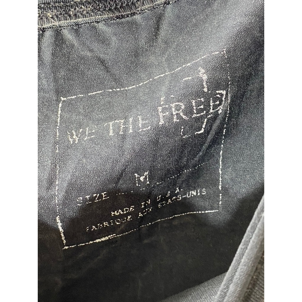 WE THE FREE Women's Washed Black On-Off The Shoulder Short Sleeve Top SZ M
