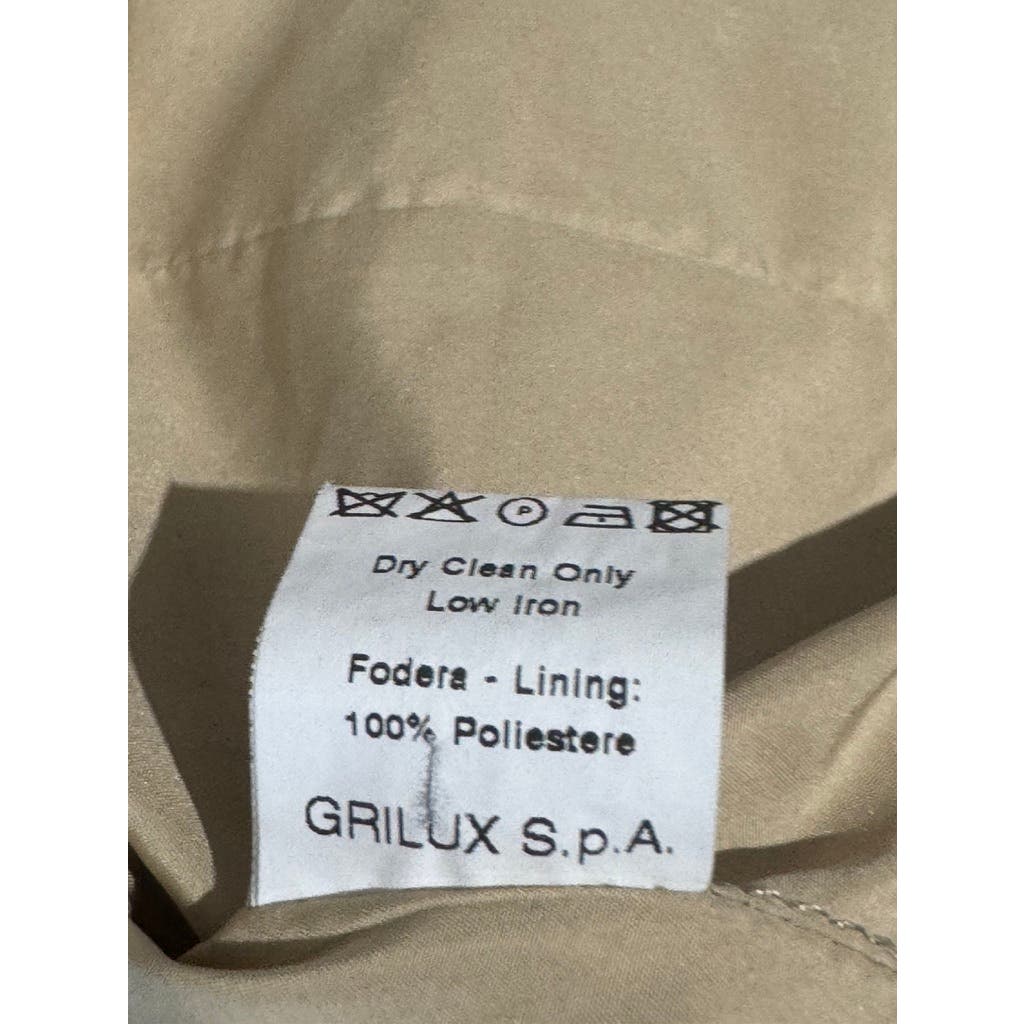 LUCIANO BARBERA Women's Army Green Metallic Waxed Utility Military Jacket SZ 44