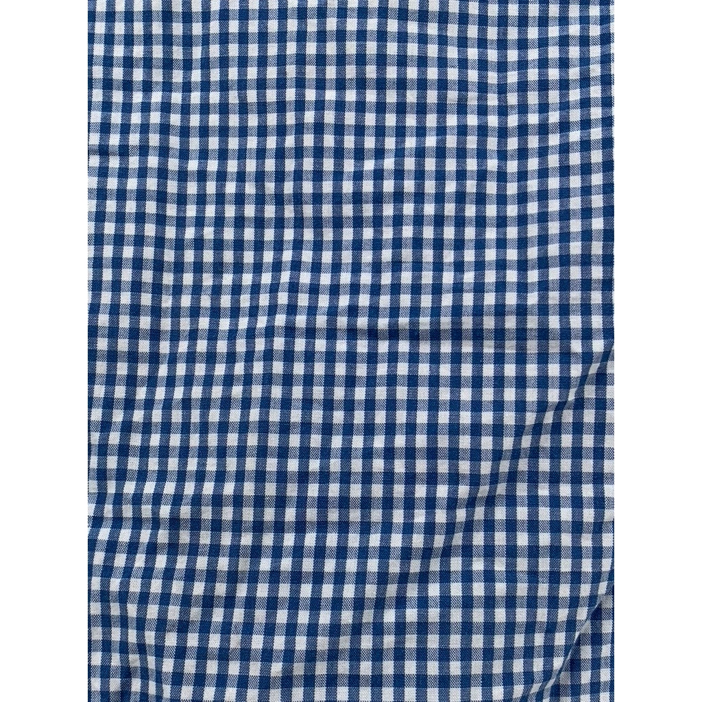 H&M Women's Blue-White Gingham Tie-Front Short Sleeve Cropped Top SZ 6