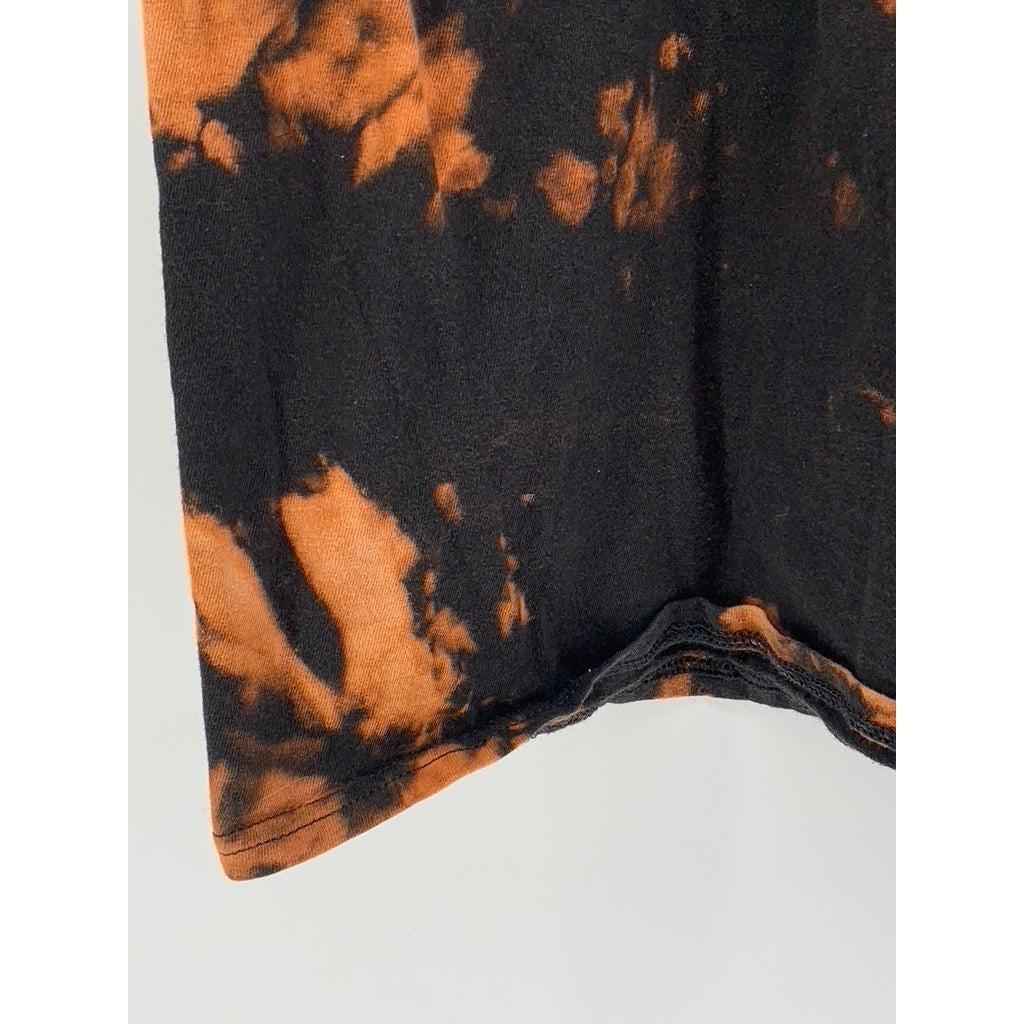 ACDC Men's Black-Orange Bleached Highway To Hell Graphic T-Shirt SZ 2XL