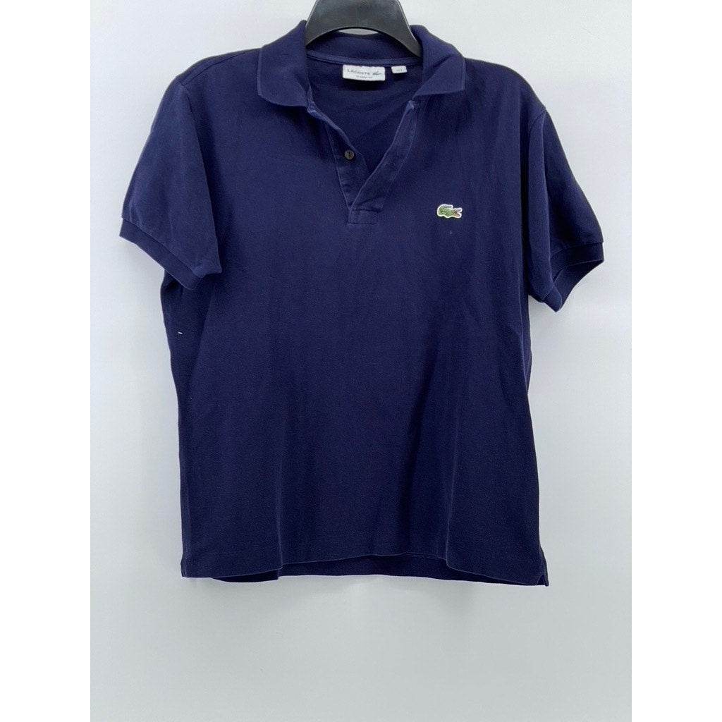 LACOSTE Men's Navy Classic-Fit Short Sleeve Polo Shirt SZ S
