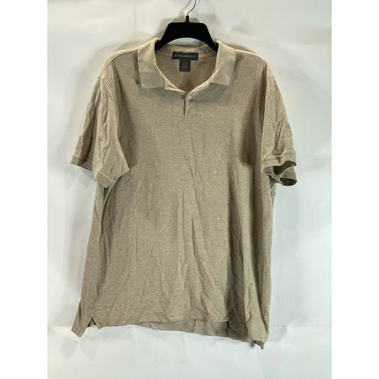 BANANA REPUBLIC Men's Sand Cotton Short Sleeve Polo Shirt SZ L