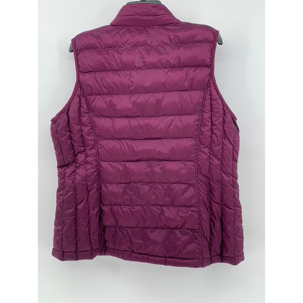 32 DEGREES HEAT Women's Maroon Puffer Zip-Up Vest SZ XL