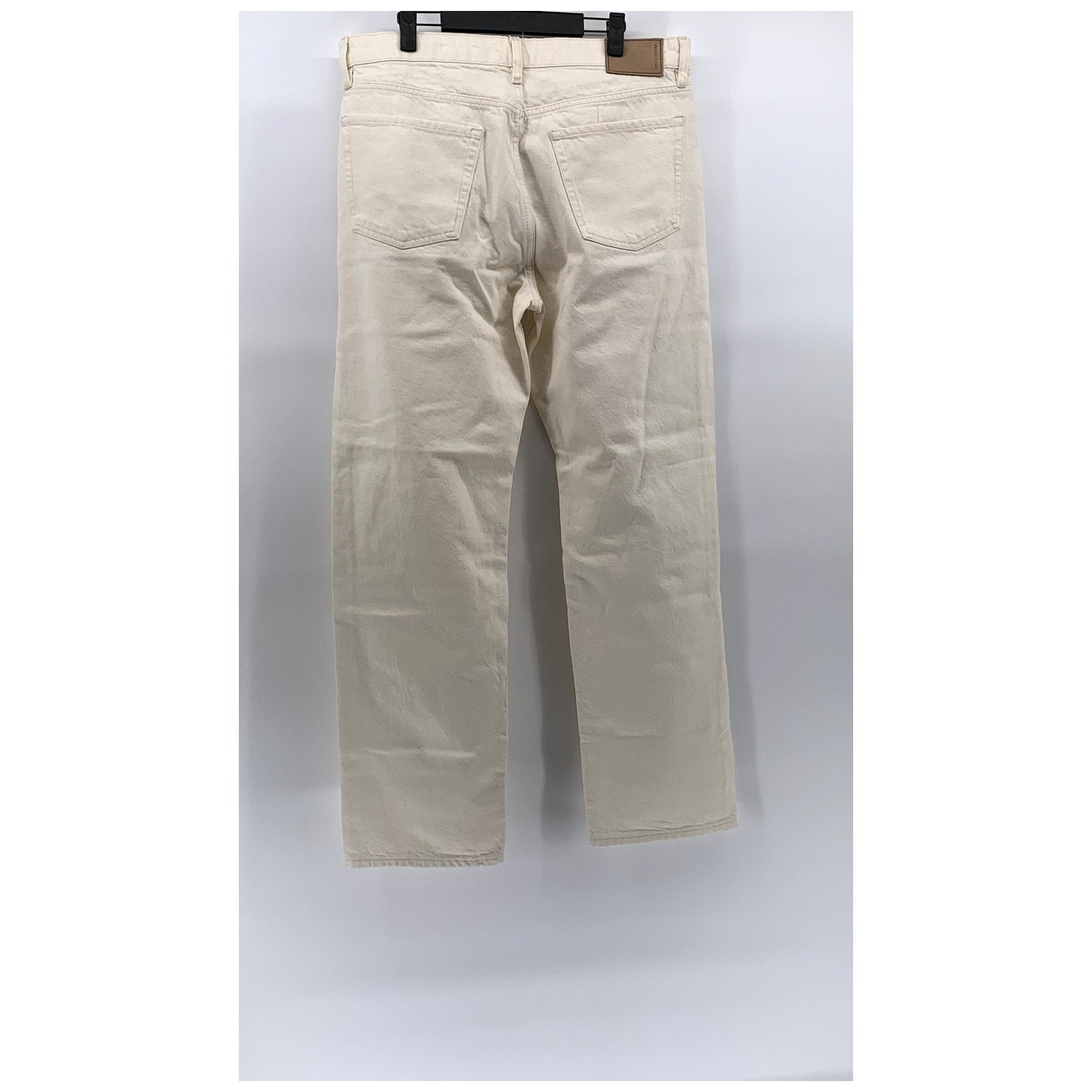 MNG Women's Beige Denim Five-Pocket Straight-Fit Medium-Rise Jeans SZ 34