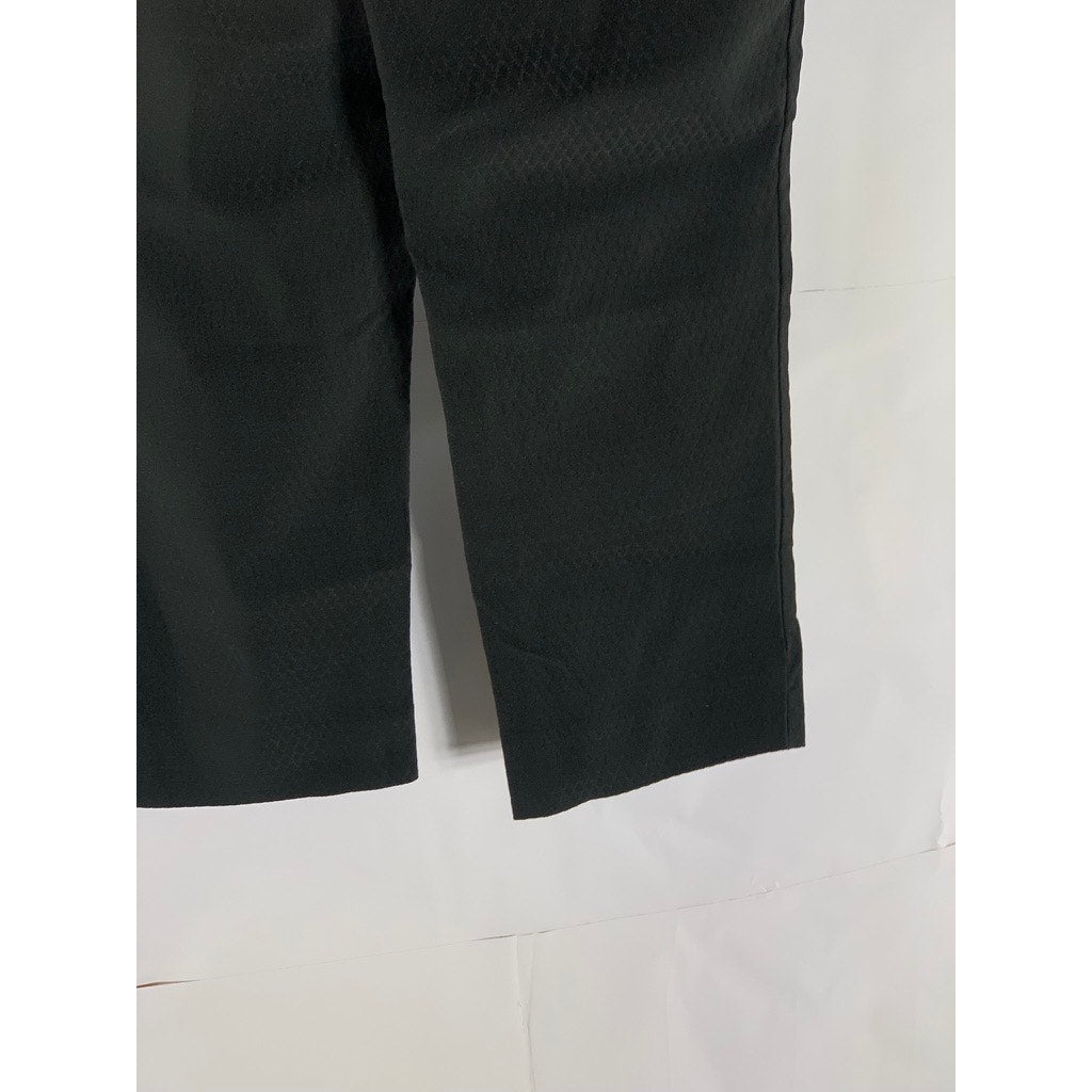 CHICO'S Women's Black Textured Brigitte Slim Cropped Pull-On Pants SZ 6
