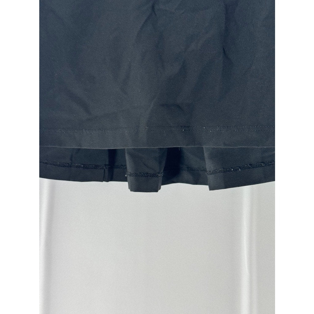 UNBRANDED Women's Solid Black Ruffle Pull-On Mini Skirt SZ S