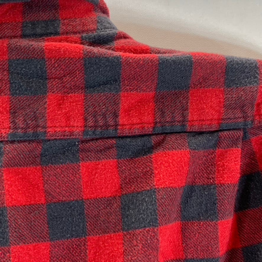 J.CREW Men's Red/Black Cotton Flannel Slim-Fit Button-Up Long Sleeve Shirt SZ M