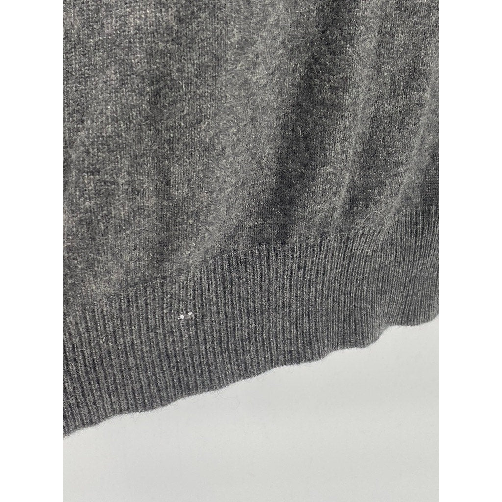 UNBRANDED Men's Charcoal Gray V-Neck Long Sleeve Pullover Sweater SZ L