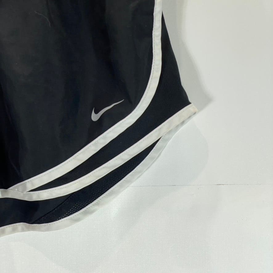 NIKE Women’s Black/White Dri-FIT Elastic Waist Pull-On Tempo Running Shorts SZ S