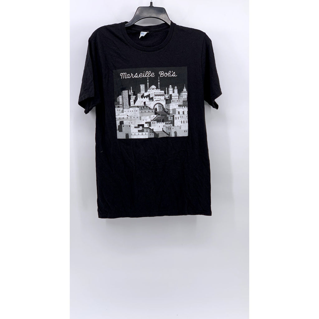 PORT & COMPANY Men’s Black The Phoenician Scene Graphic Crewneck T-Shirt SZ S