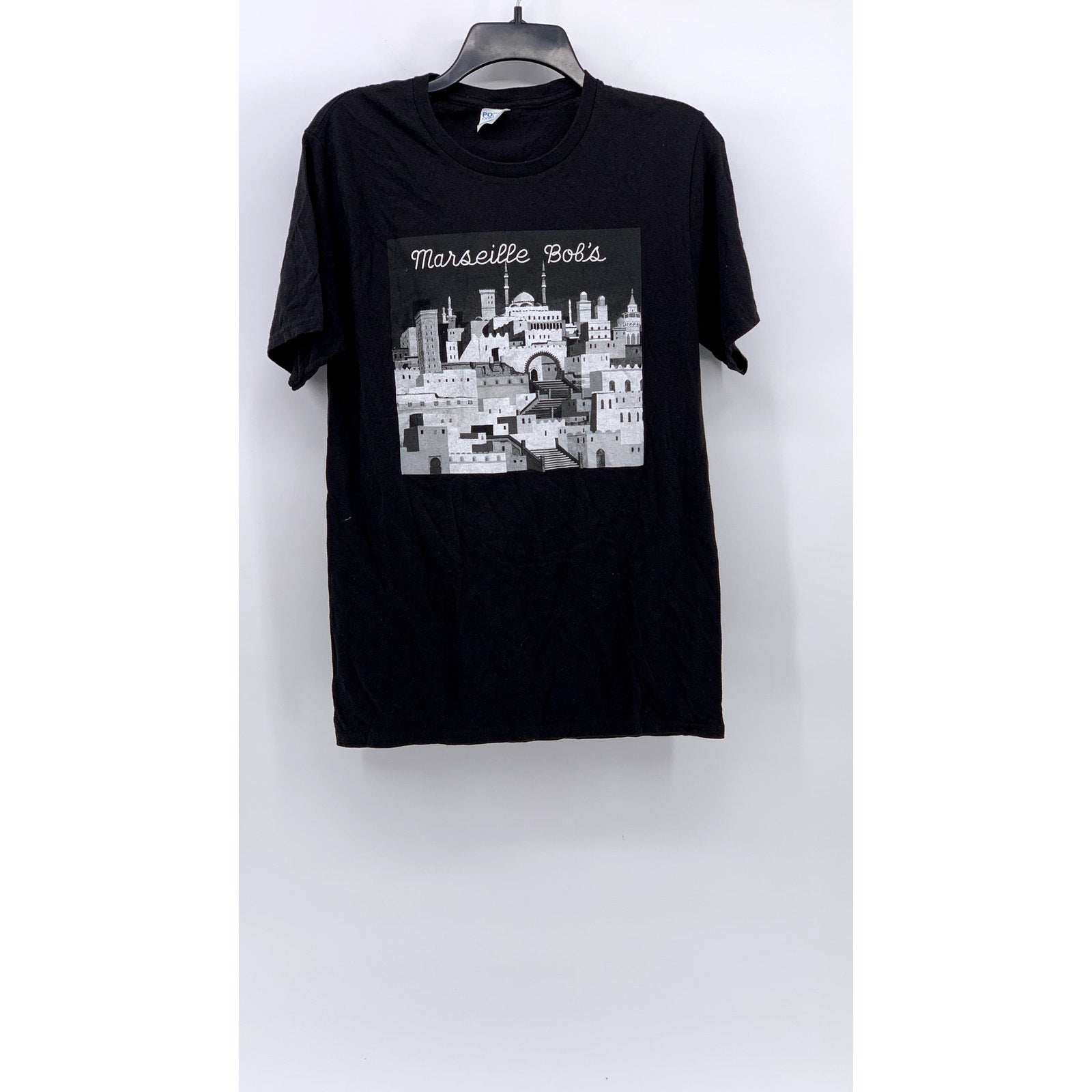 PORT & COMPANY Men’s Black The Phoenician Scene Graphic Crewneck T-Shirt SZ S