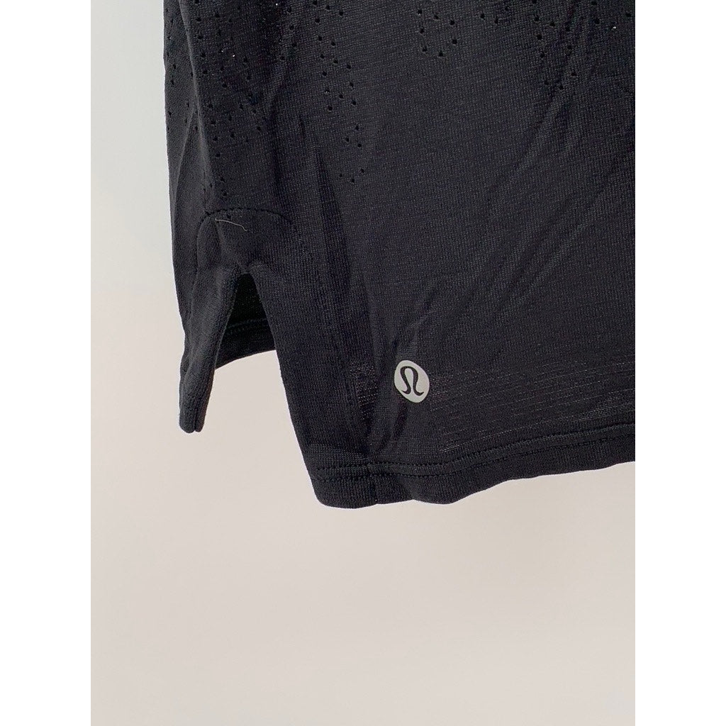 LULULEMON Women's Black Perforated Active Tank Top SZ 2