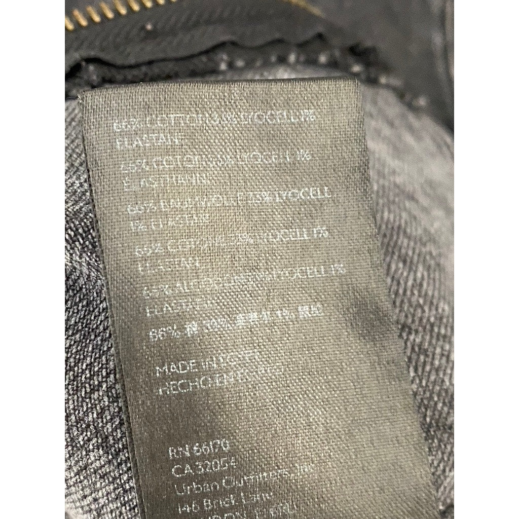 WE THE FREE Women's Washed Black Denim A-Line Zipper-Hem Mini Skirt SZ 4