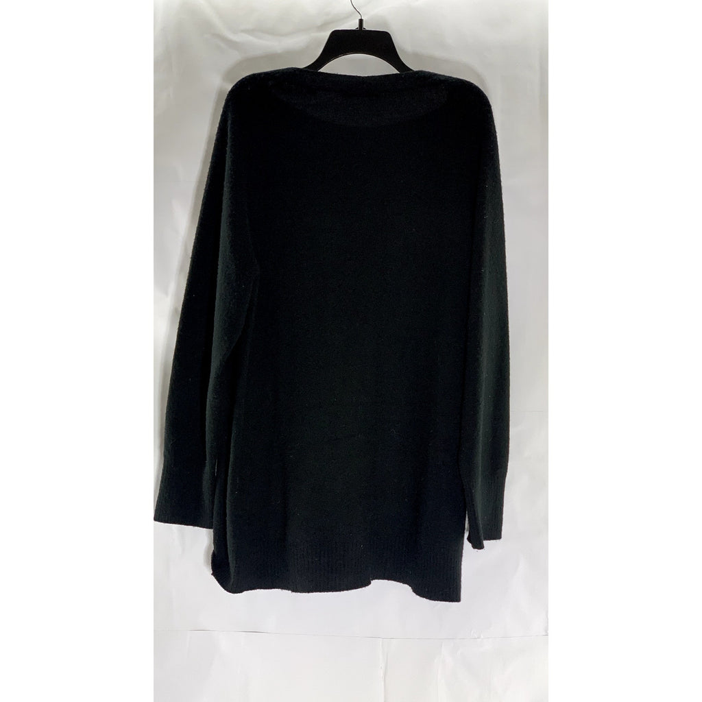 VINCE. Women's Black Solid Wool-Cashmere Boatneck Pullover Sweater SZ L