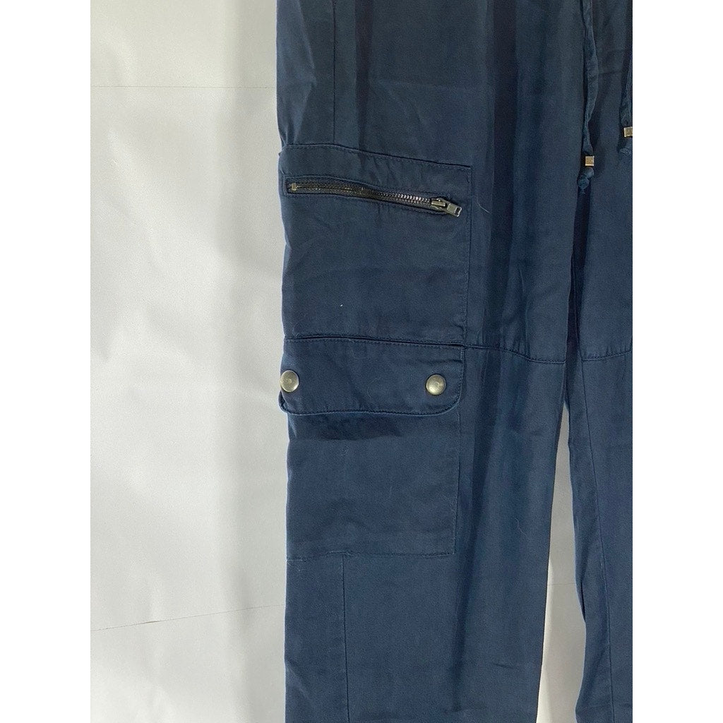 BANANA REPUBLIC Women's Navy Soft Cargo Pull-On Drawstring Pant SZ S