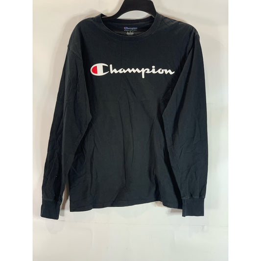 CHAMPION Authentic Athleticwear Men's Black Script Logo Crewneck Sweatshirt SZ M