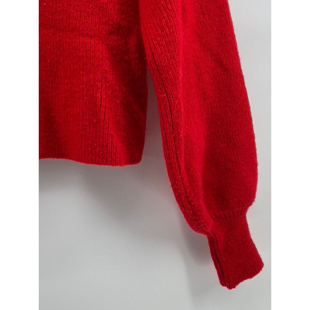 URBAN OUTFITTERS Women's Red Knit Turtleneck Long Sleeve Cropped Sweater SZ XS