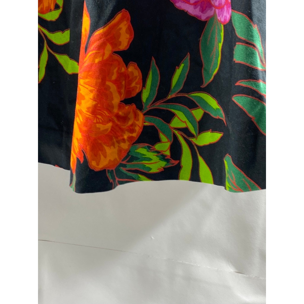 EXPRESS Women's Black Floral Print A-Line Mini Skirt SZ 6