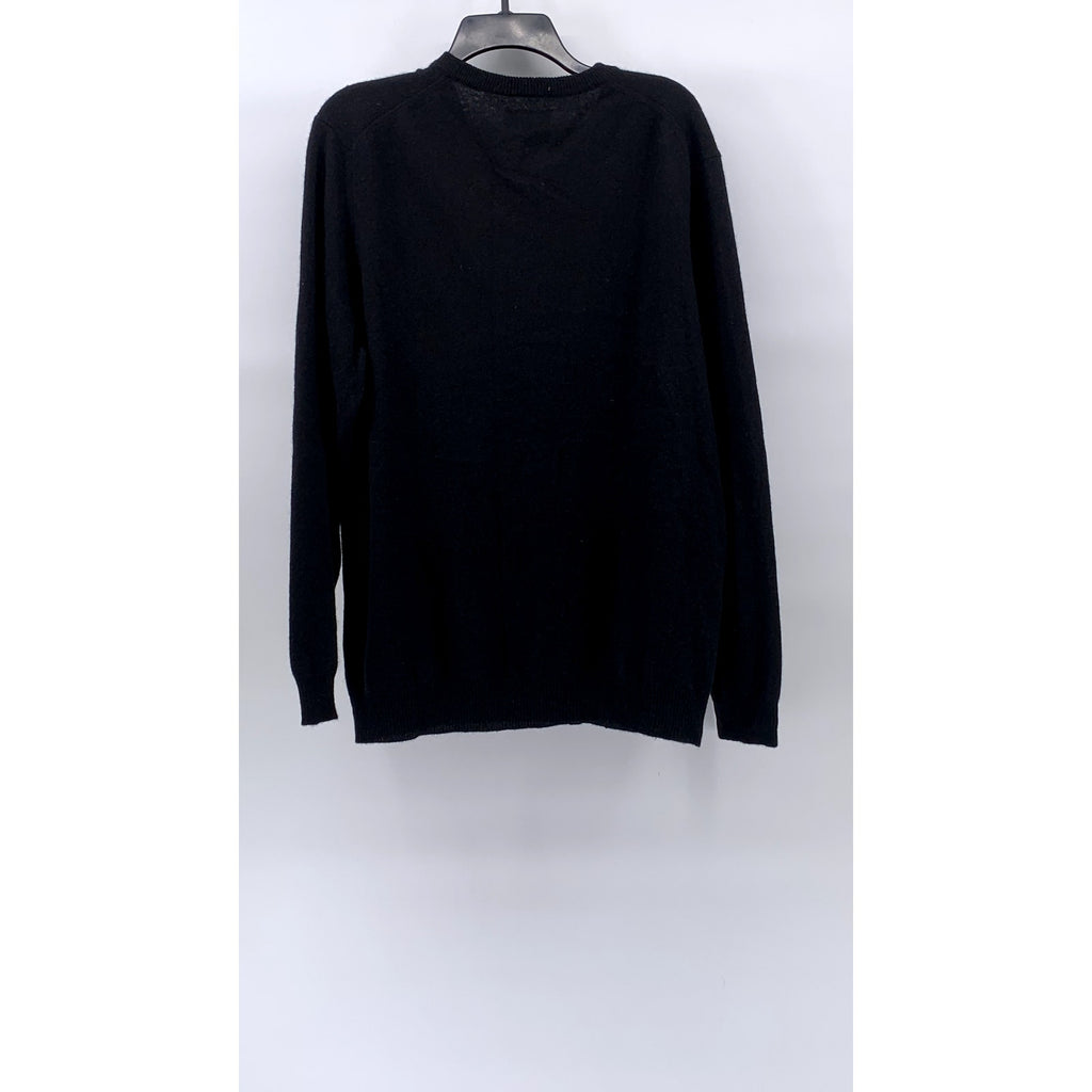 CLUB ROOM Men’s Black Luxury Cashmere V-Neck Long Sleeve Knit Sweater SZ L