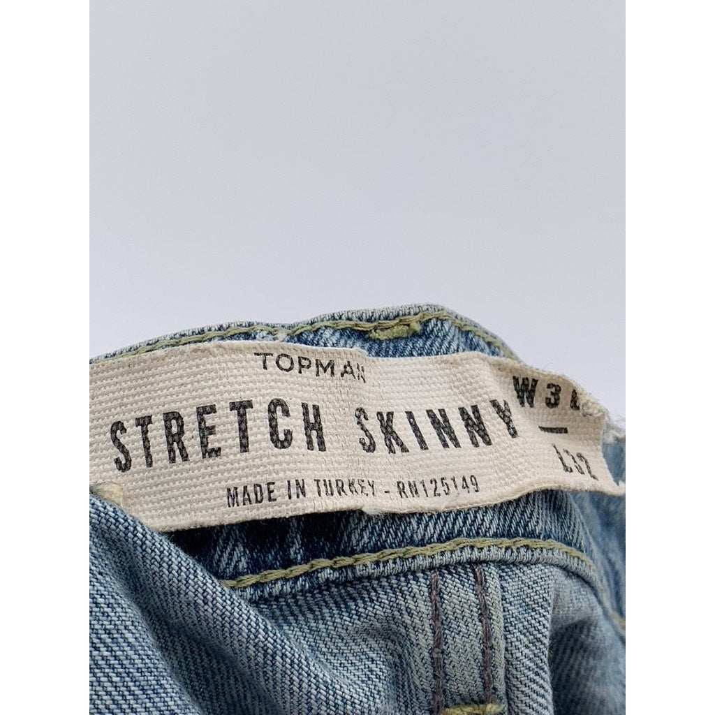 TOPMAN Men's Blue Denim Skinny Stretch Jeans SZ 30x32