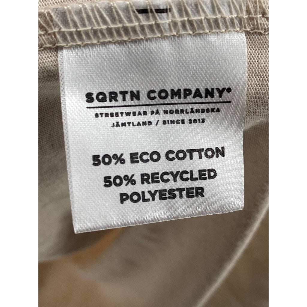 SQRTN COMPANY Unisex Beige-Green Crewneck Logo Short Sleeve T-Shirt SZ XL