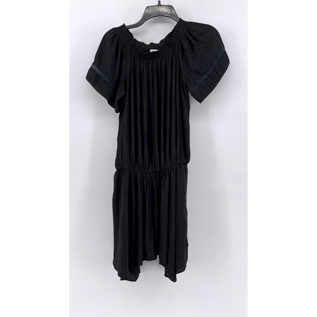 RAMY BROOK Women's Black Pleated Short Sleeve Dress SZ S