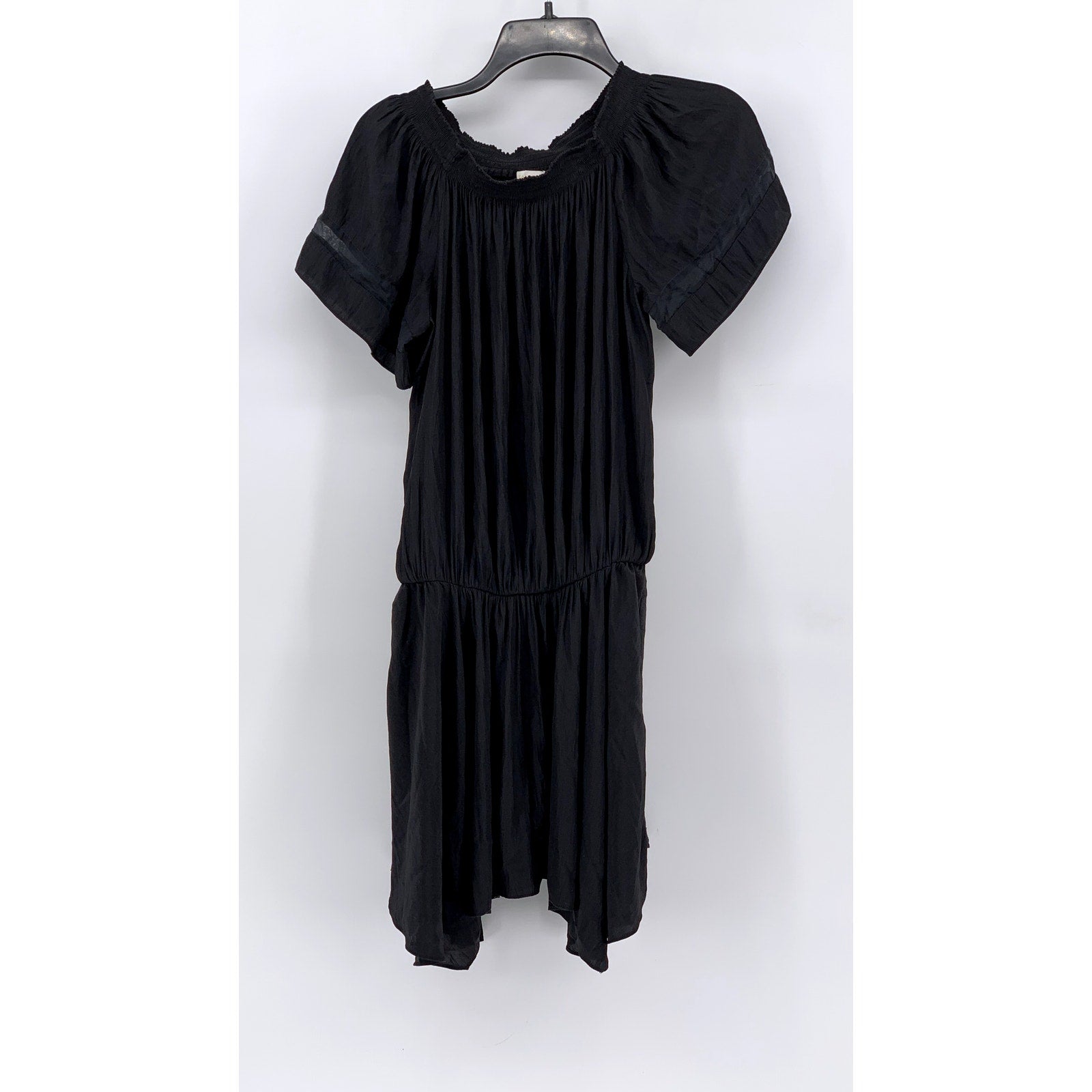 RAMY BROOK Women's Black Pleated Short Sleeve Dress SZ S