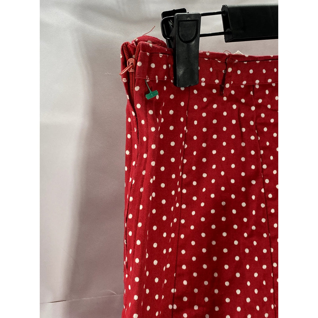 H&M Women's Red-White Polka Dot Belted A-Line Mini Skirt SZ 4