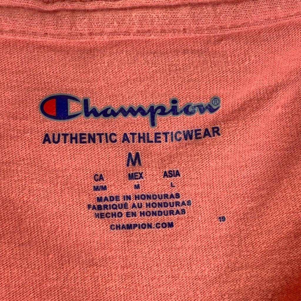 CHAMPION Men's Orange Big C Script Logo Crewneck Short Sleeve T-Shirt SZ M