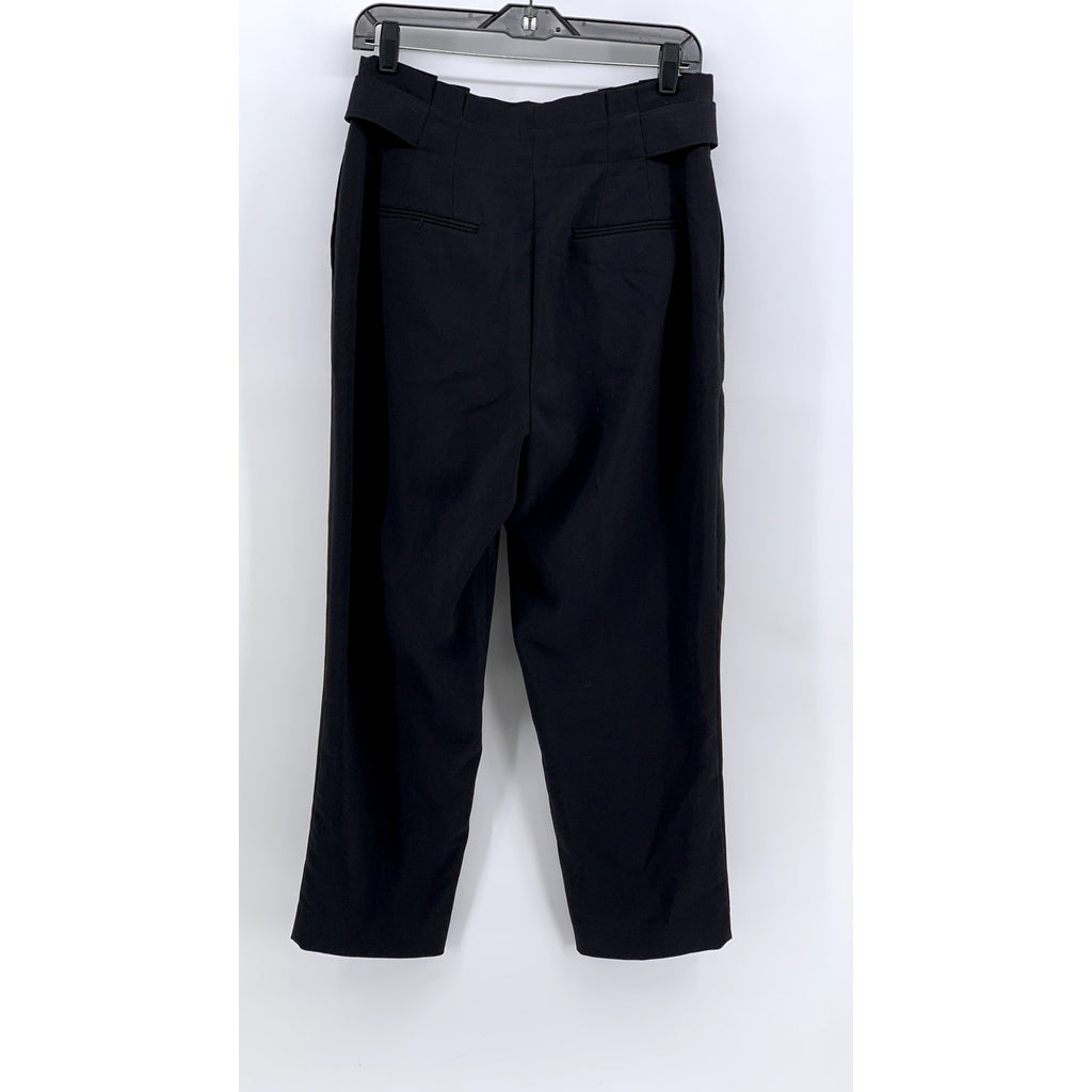 ANN TAYLOR Women's Petite Black Pleated Slim Leg Pants SZ 8P