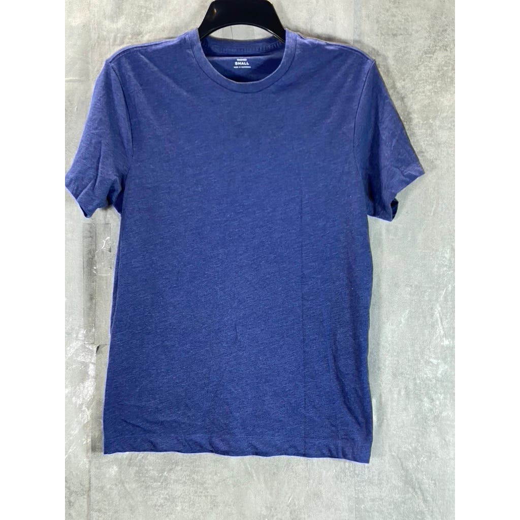 J.CREW Men's Dark Blue Washed Crewneck Regular-Fit Short Sleeve T-Shirt SZ S