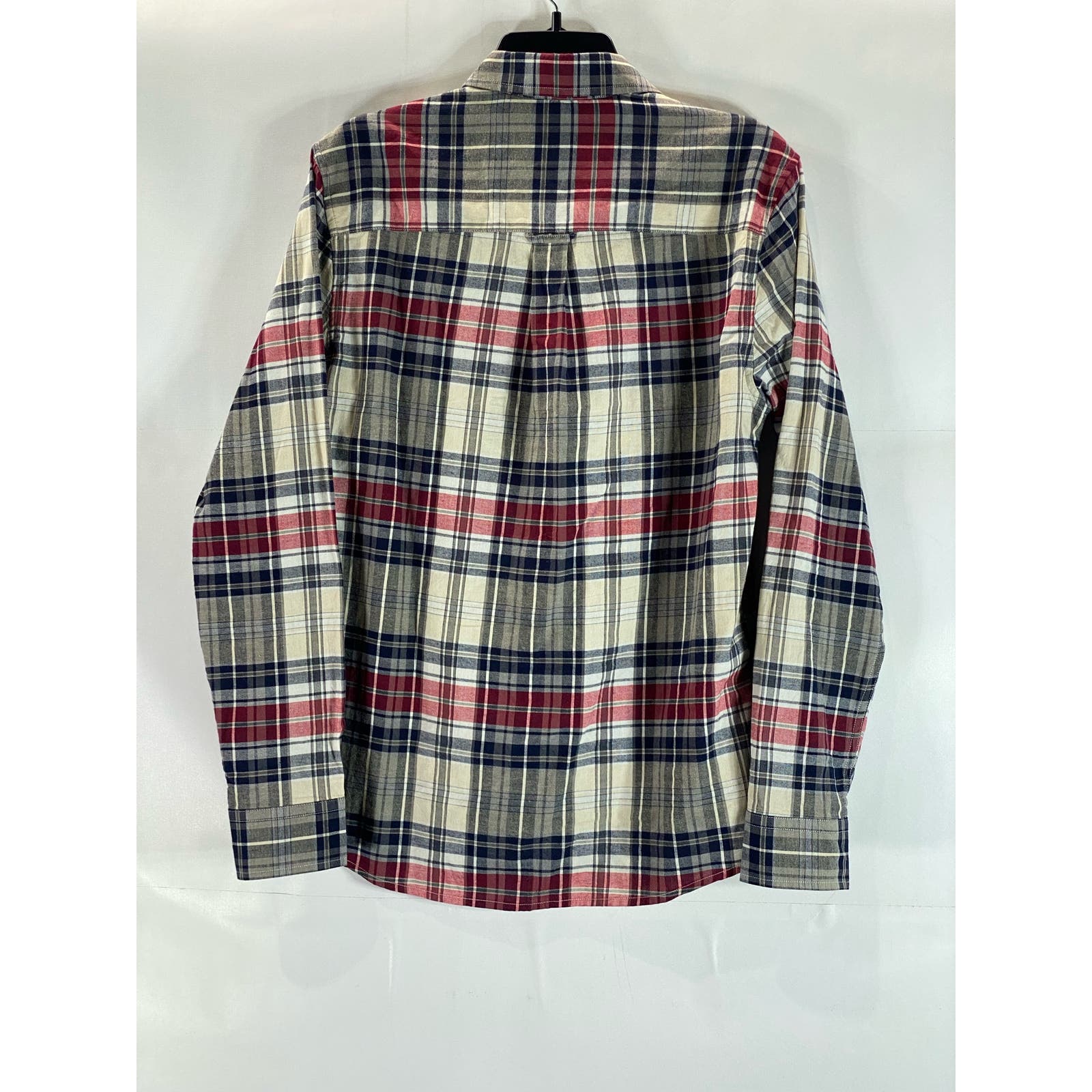 TOPMAN Men's Multicolor Plaid Button-Up Regular-Fit Long Sleeve Shirt SZ S