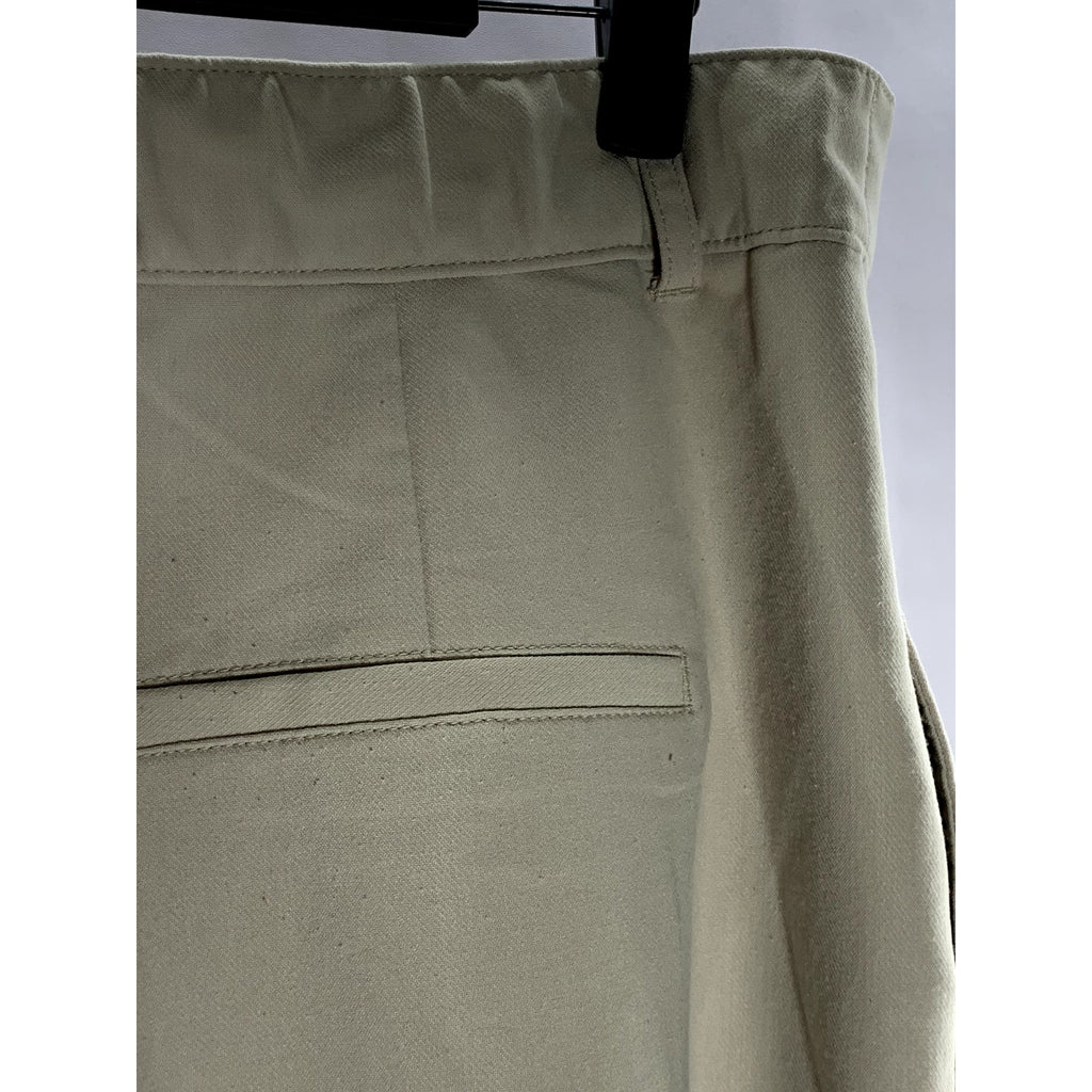 ABERCROMBIE & FITCH Women's Beige Pleated Straight Wide-Leg Pant SZ L