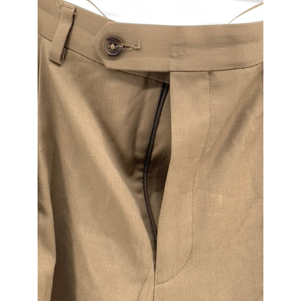 LAUREN RALPH LAUREN Men's Tan Regular-Fit Cuffed Wool Pants SZ 38X29