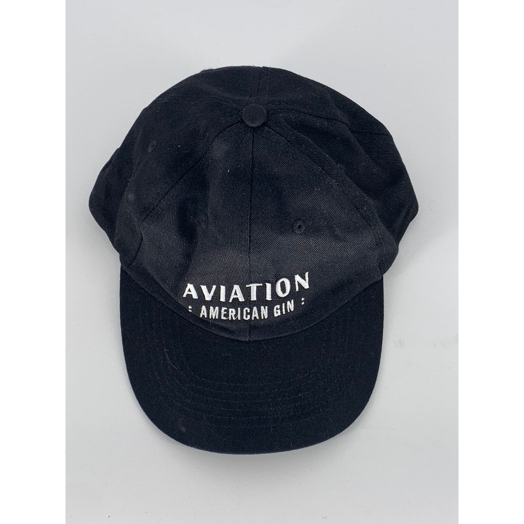 AVIATION Men's Black-White Embroidered Adjustable Hat SZ OS