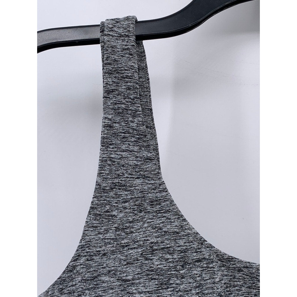 YEARS OF OURS Women's Gray-Black Printed Sweetheart Neck Pullover Sports Bra SZL