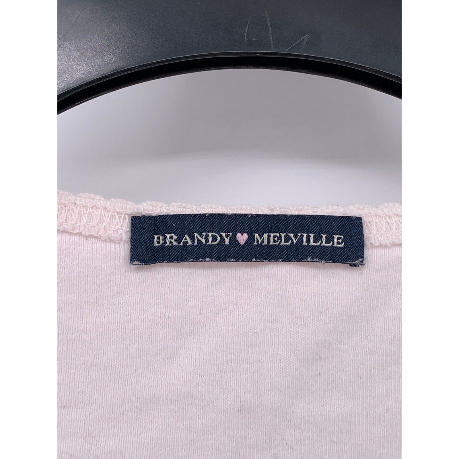 BRANDY MELVILLE Women's Light Pink Scoop-Neck Short Sleeve Casual Top SZ OS