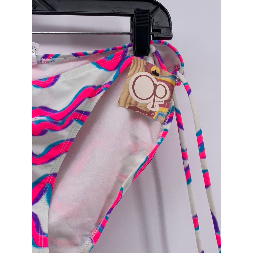 OP Ocean Pacific Women's Pink Retro Abstract Bikini Bottom SZ XL
