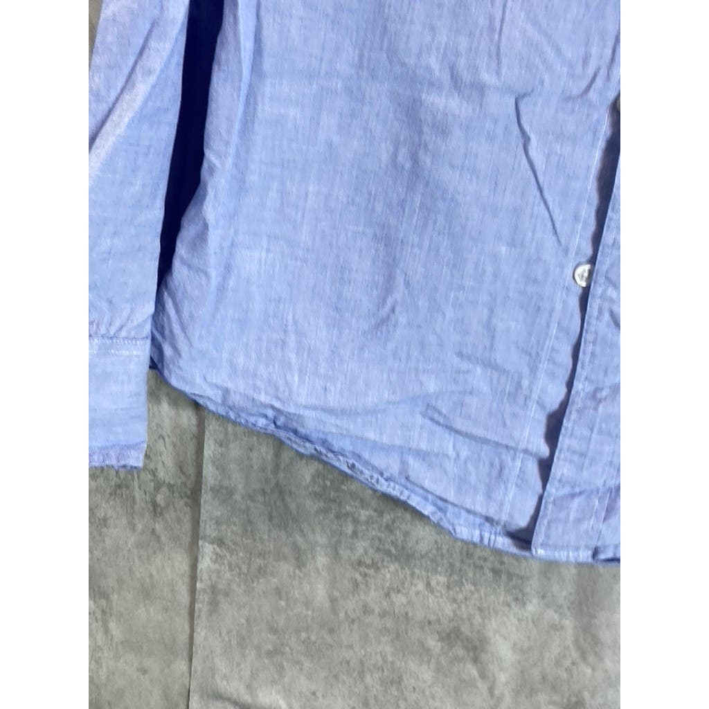 J.CREW Men's Light Blue Flex Washed Slim-Fit Button-Up Long Sleeve Shirt SZ S