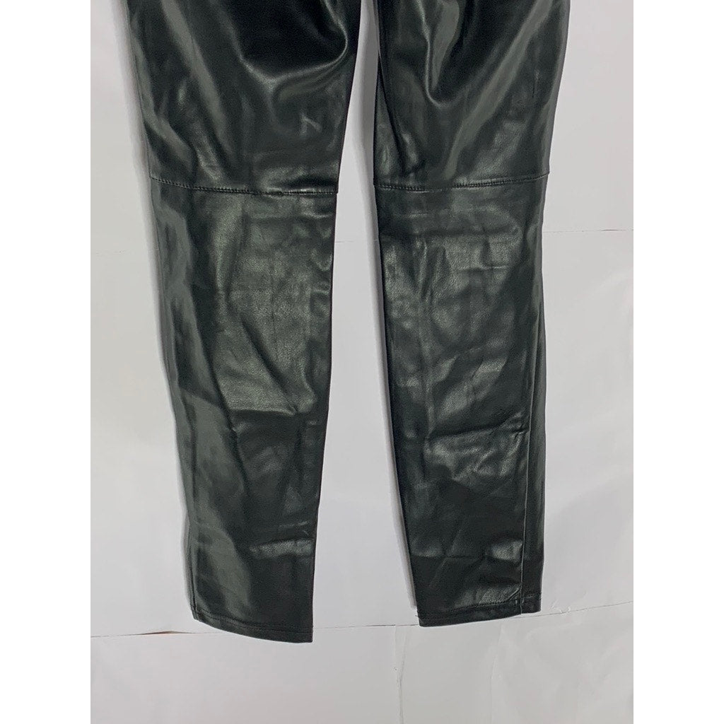 FABLETICS Women's Black Vegan Leather High-Rise Pull-On Leggings SZ XS