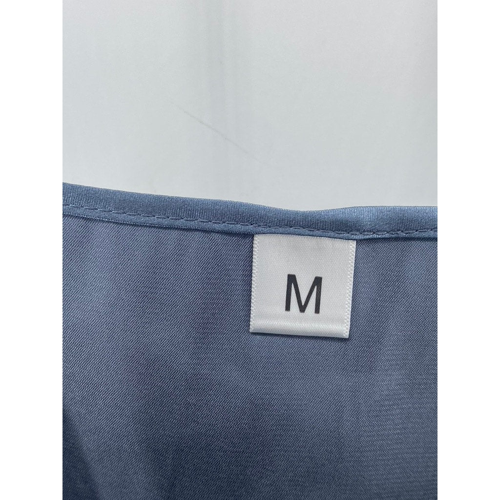 UNBRANDED Women's Blue V-Neck Spaghetti Strap Lightweight Pajama Top SZ M
