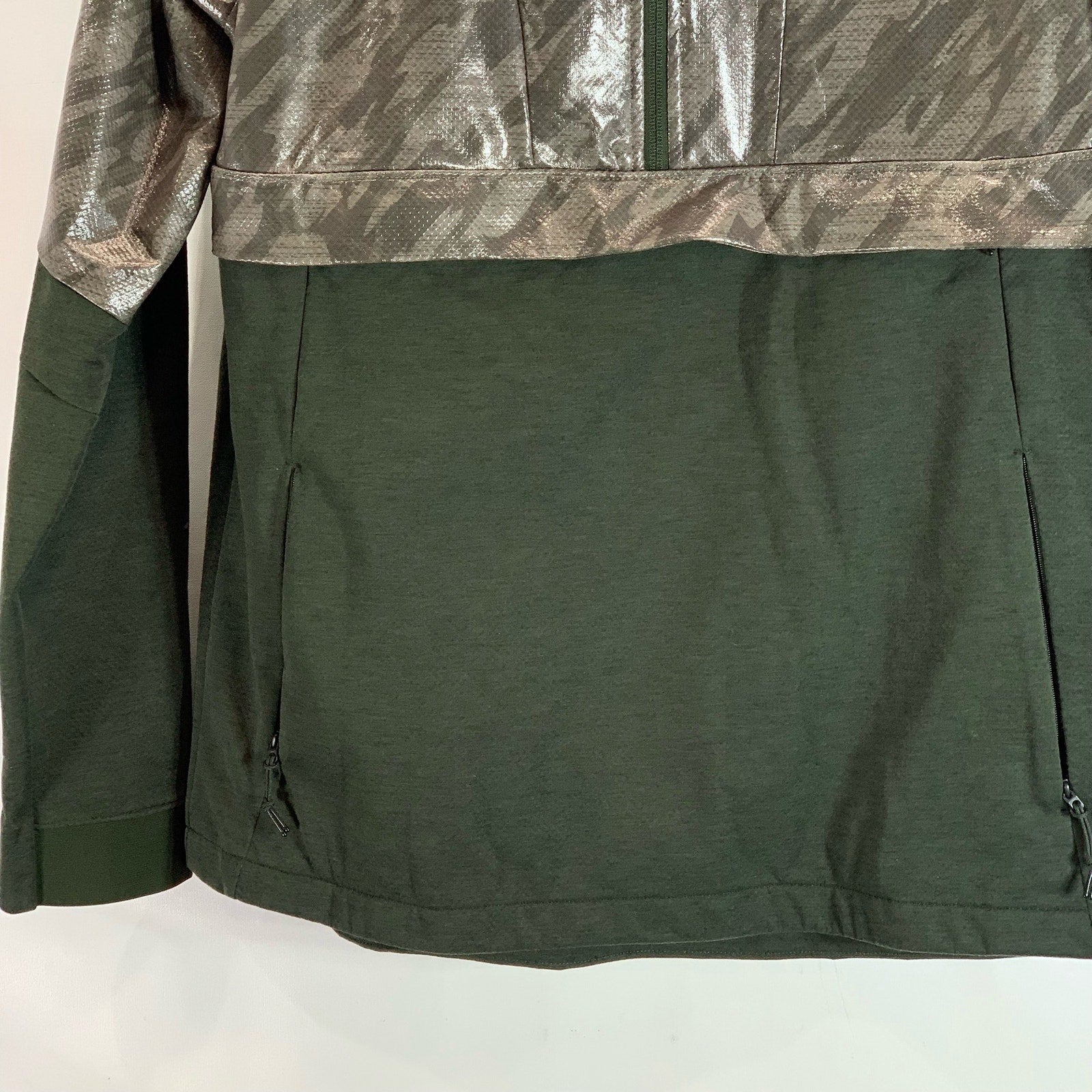 UNDER ARMOUR Men's Green UA Hybrid Anorak Hooded Pullover Windbreaker Jacket SZL