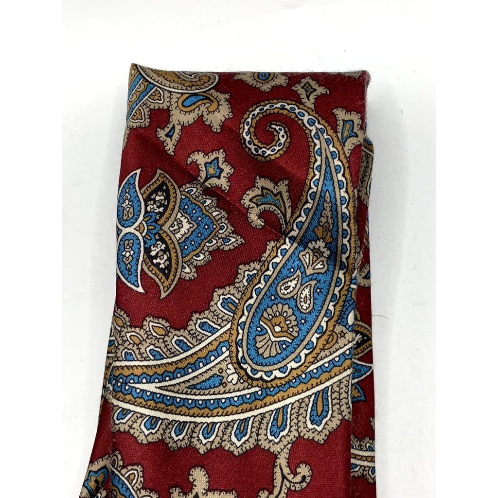GEOFFREY BEENE Men's Vintage Burgundy Paisley Print Polyester Blend Tie