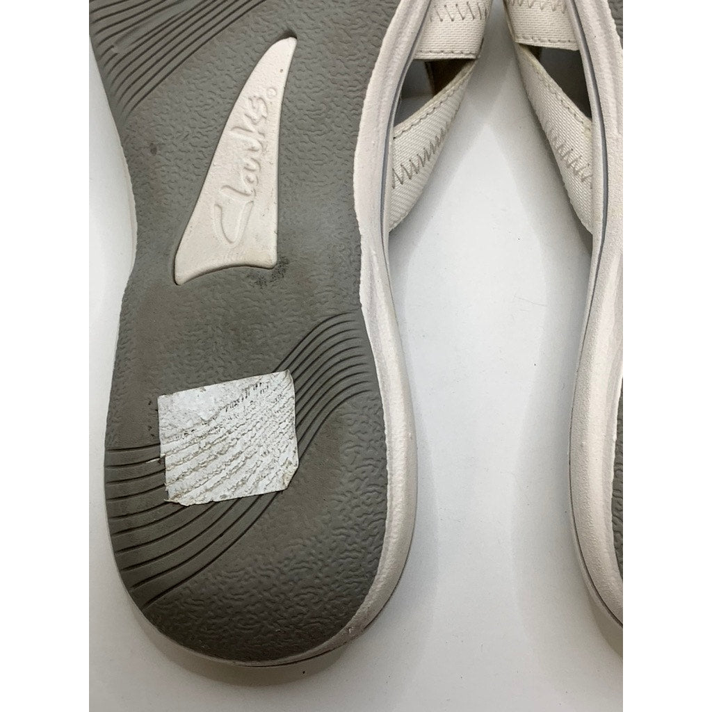 CLARKS Collection Women's White Sea Breeze Thong Sandals SZ 10