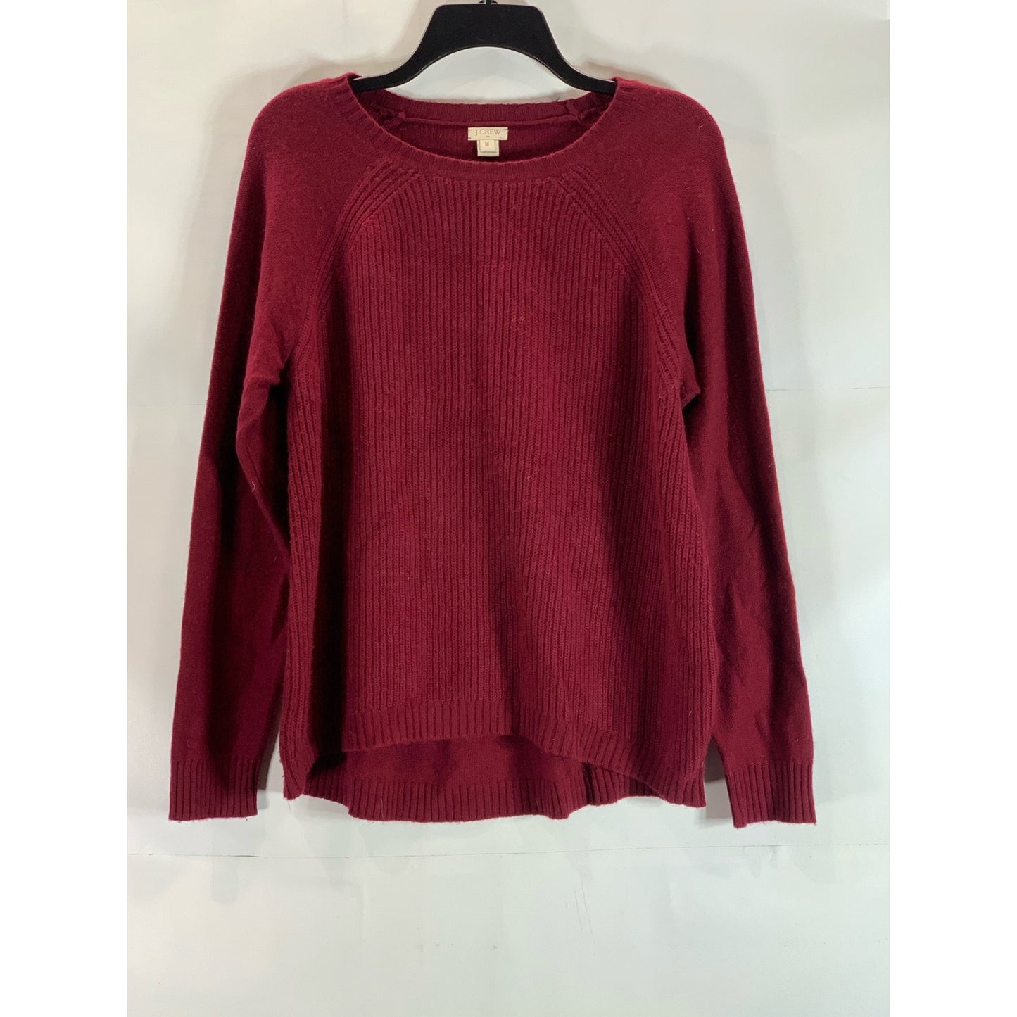 J. CREW FACTORY Women's Burgundy Warmspun Swingy Elbow-Patch Sweater SZ M