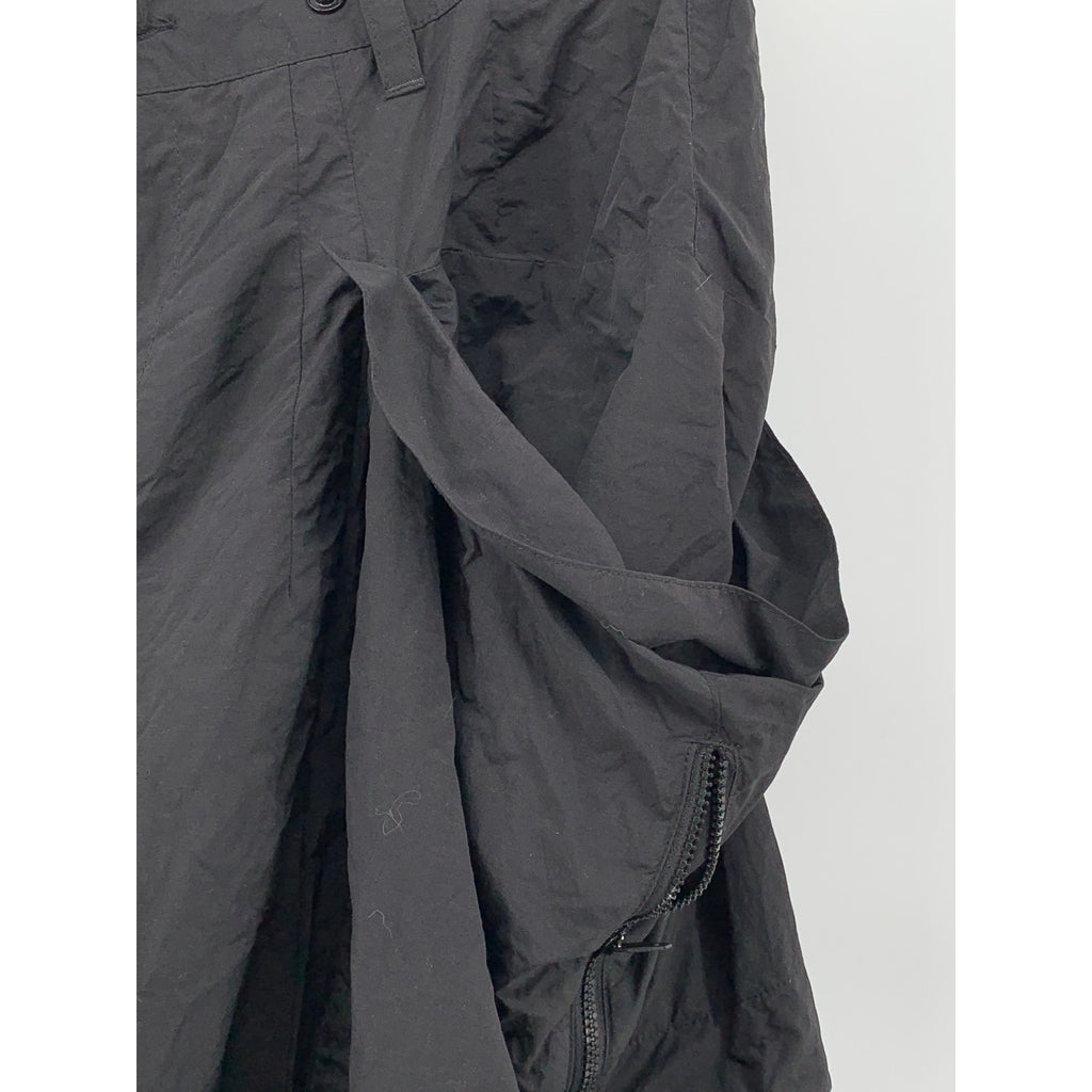 ARCHIVAL Men's Black Reinvent Ultrawide Side-Zip Belt Bag Taffeta Shorts SZ L