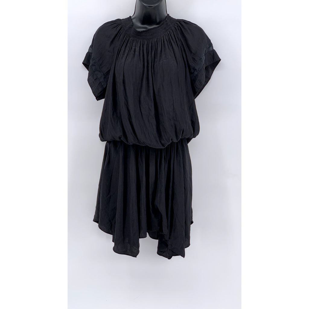 RAMY BROOK Women's Black Pleated Short Sleeve Dress SZ S