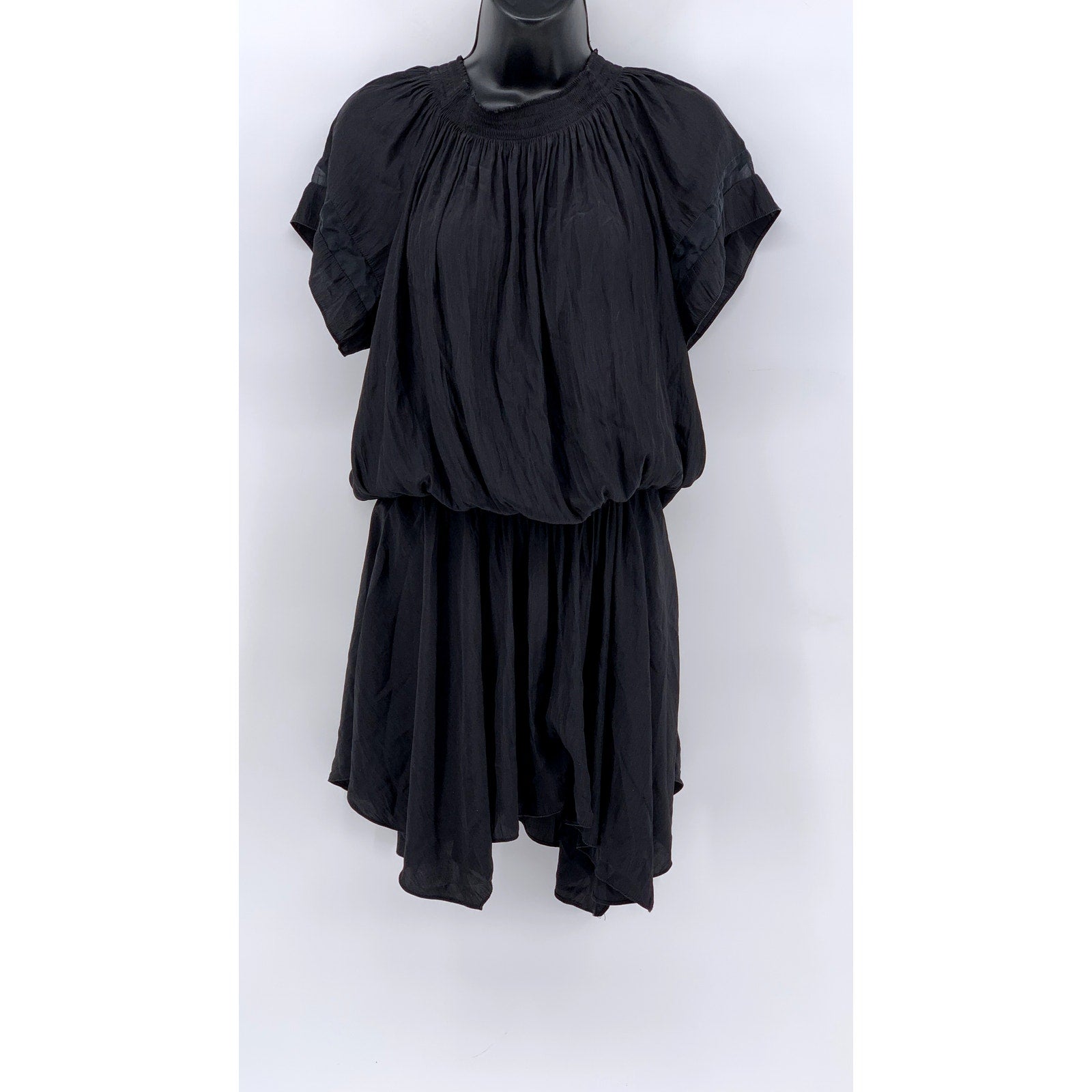 RAMY BROOK Women's Black Pleated Short Sleeve Dress SZ S